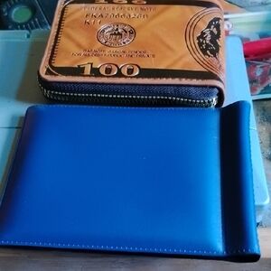 Blue and Brown Wallet Set